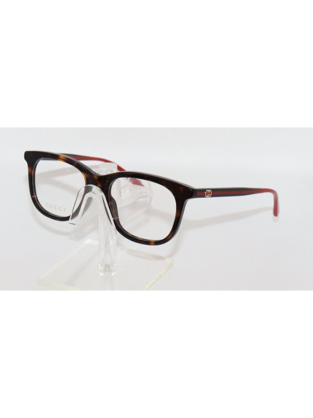Gucci GG1990O 002 Tortoise Red Eyeglasses 50-17-145 Authentic